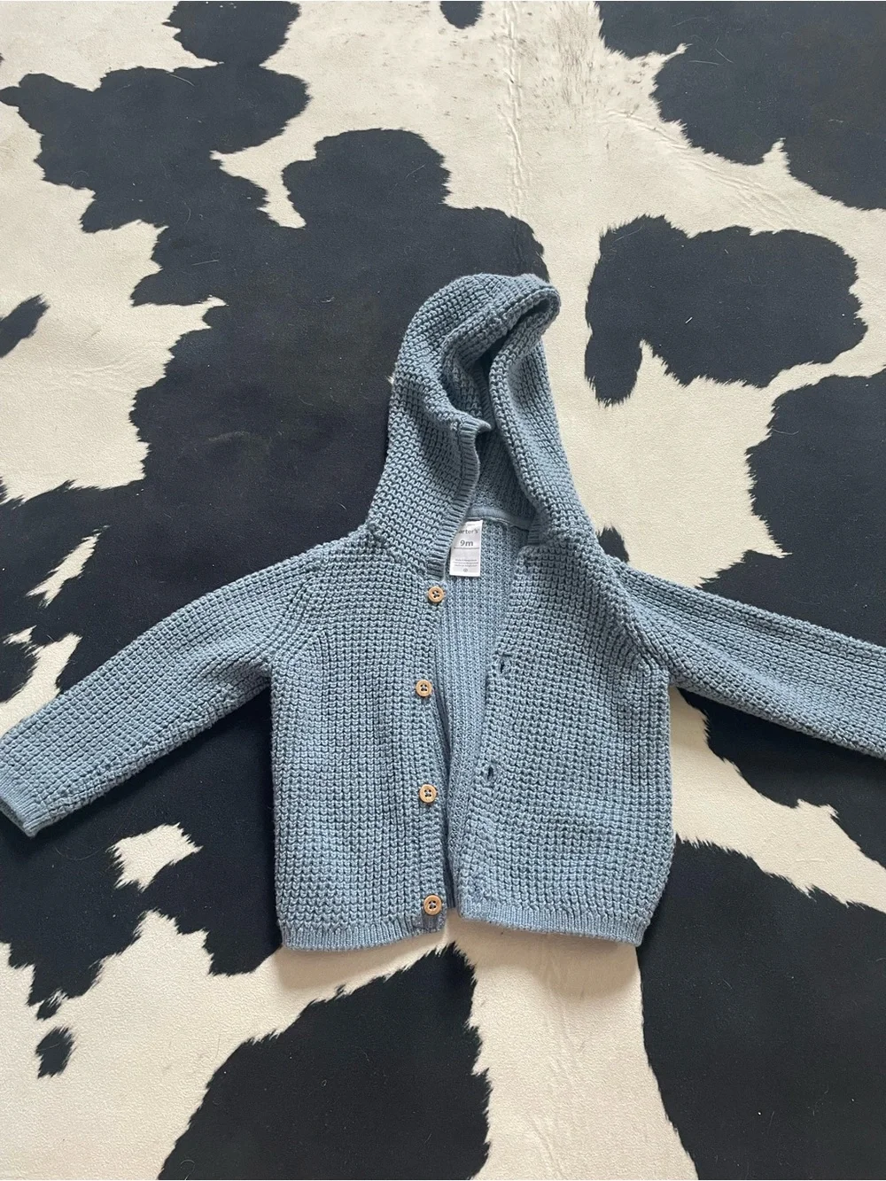 Carter's Light Blue Knit Hooded Cardigan Sweater -Boy